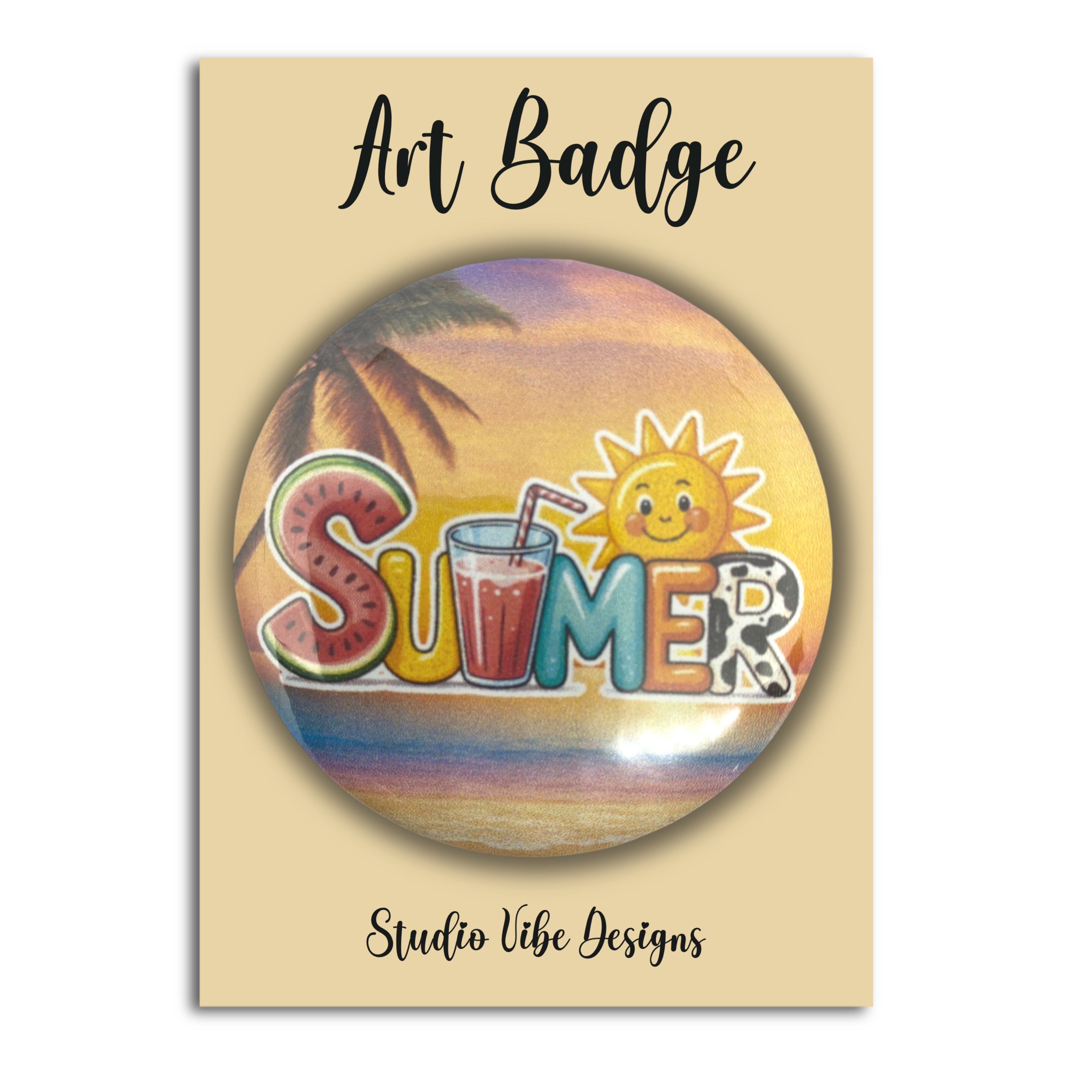 Art Badge - Summer Palm Tree
