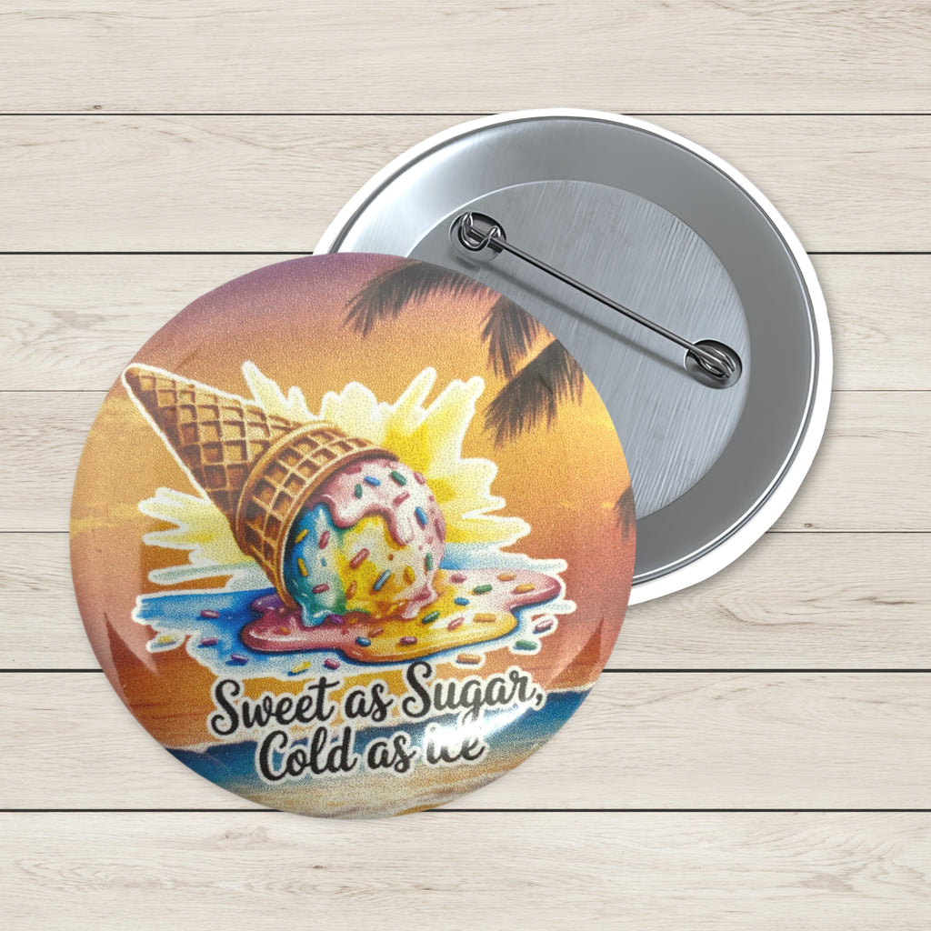 Melting Ice Cream Pin Badge | Tropical Sunset Badge