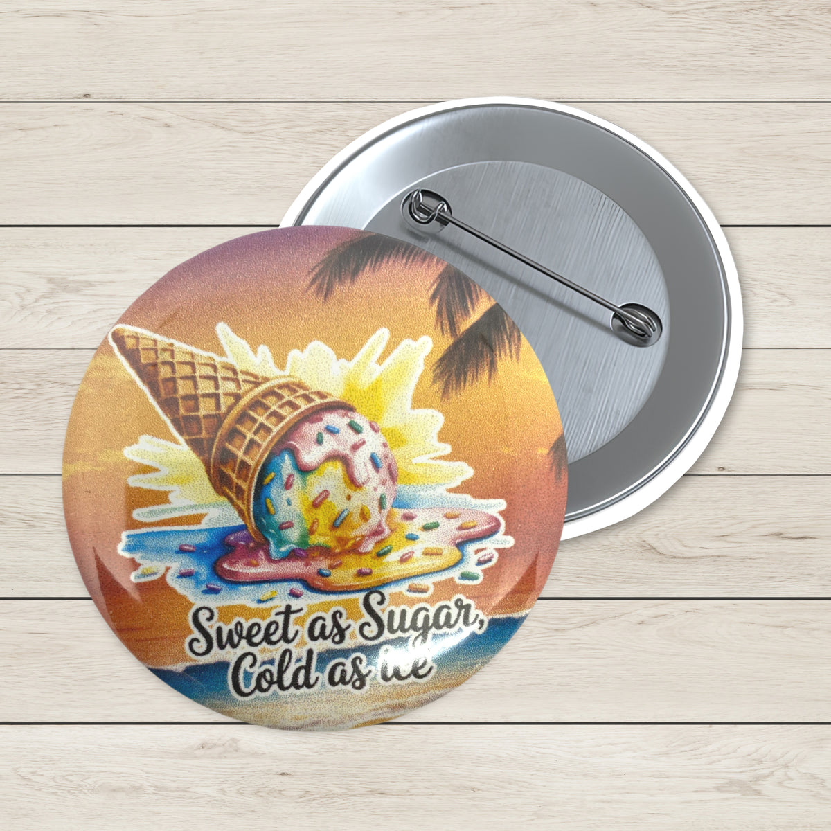 Melting Ice Cream Pin Badge | Tropical Sunset Badge